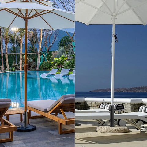 Heavy Duty Universal Umbrella Stand Replacement Tube For Outdoor Use Stainless Steel Base Bracket with umbrellas by pool and patio