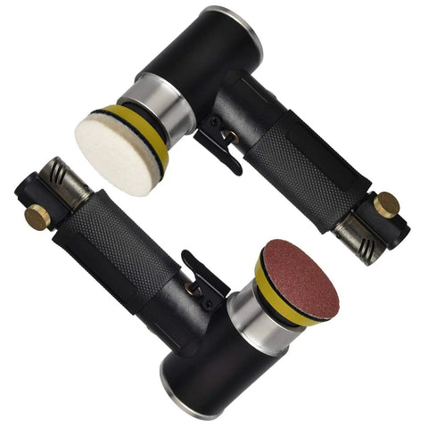 Mini Random Orbital Air Sander Kit With 1 Inch 2 Inch And 3 Inch Polishing Pads Sponges Wool Pads Sandpapers shown with pads