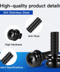 Top Shelf Pro Stash 641 Piece Metric Machine Screws And Bolts Assortment Kit Featuring M2 M2.5 M3 M4 M5 Phillips Bolts And Nuts 304 Stainless Steel with black oxide finish.