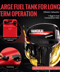 LIWBYYG Two Stroke 18HP Outboard Motor For Boats And Kayaks with fuel tank and efficient carburetor