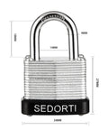Tough As Nails Laminated Steel Padlock Set Pack Of 4 With 1-1/4 Inch Wide Body Keyed Alike Locks For Gym Lockers Luggage Suitcases