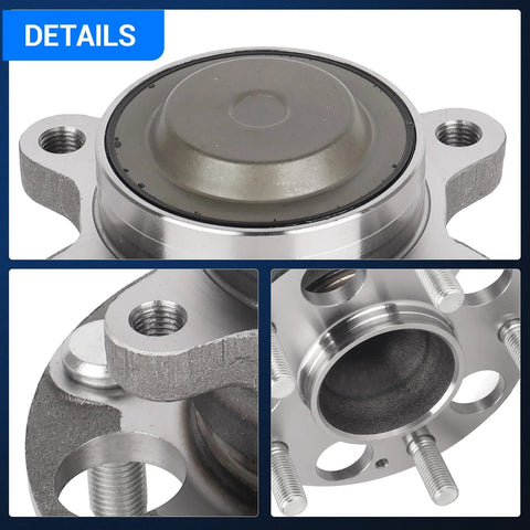 Close-up details of a Rear Wheel Bearing And Hub Assembly For Honda Civic 2013 2014 2015 Rear Left And Right With ABS 5 Lug Set Of 2