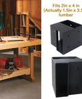 Rock Solid 8 Piece Workbench Bracket Kit For 2X4 Lumber Three Way Right Angle Corner Connectors Heavy Duty Carbon Steel With Rust Resistant Finish, showing corner connectors for 2x4 lumber.