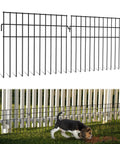 No Dig Garden Fence 27 Ft Long With 20 Panels 13 Inch High Rustproof Metal Stakes Outdoor Border Fence For Dogs Rabbits Ground Defense For Yard Patio All Weather installed with dog in yard