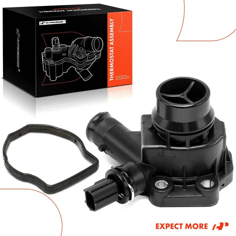 OE Replacement Thermostat Housing Kit Direct Fit For Land Rover LR2 And Volvo SUVs Fits S60 S80 V60 V70 XC60 XC70 XC90 2007 To 2016 With Gasket Included