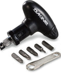 Torque Driver Go To 6 Piece Ratchet Tool Kit For Snowboard And Ski Tools Gear With PH2 And PH3 Phillips Bits Pozidriv Bit Three Thirty Second Hex One Quarter Inch Flat Head And 8 Mm And 10 Mm Wrenches, black handle and bits