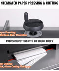 VEVOR 13 Inch Electric Paper Cutter, Desktop Trimming Blade Machine For Office And School, showing integrated paper pressing and cutting mechanism.
