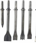 Rugged Workhorse Pneumatic Chisel Set For Air Hammer 9 Piece Punching Bits Kit With 0.39 Inch Shank Heavy Duty Steel Chisels