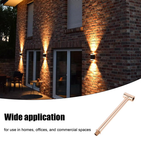 T Shaped Wall Lamp Accessory Kit With M10 Threaded Hollow Iron Tube For Commercial Spaces And Offices, Go To Pro Grade Lighting Fixture Stem That Resists Deformation And Keeps A Sleek Look, rose gold T-shaped wall lamp stem shown with wide application