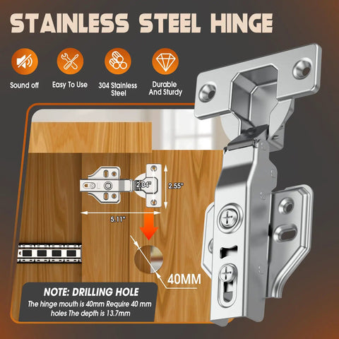 Pocket Door Slides With Soft Close And Magnetic Catch Frameless Cabinet Hardware For 12 To 24 Inch Doors Easy Install Smooth Sliding Ideal For Frameless Cabinets, 304 stainless steel hinge