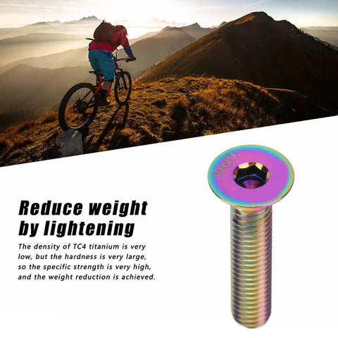 Titanium Alloy Bike Stem Bolt Screw M6 By 30mm Flat Head Headset Cap Bolt and mountain biking scene