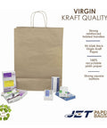 Kraft Paper Bags With Twisted Handles 12.5 By 6.5 By 15.5 Inch Brown Bulk Pack Of 300, shown with packaging boxes