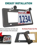 Carbon Pattern Aluminum License Plate Frame Slim Car Tag Cover Black Finish Includes Heavy Duty Mount Kit Screws Bolts Nuts Rattle Proof Pad.