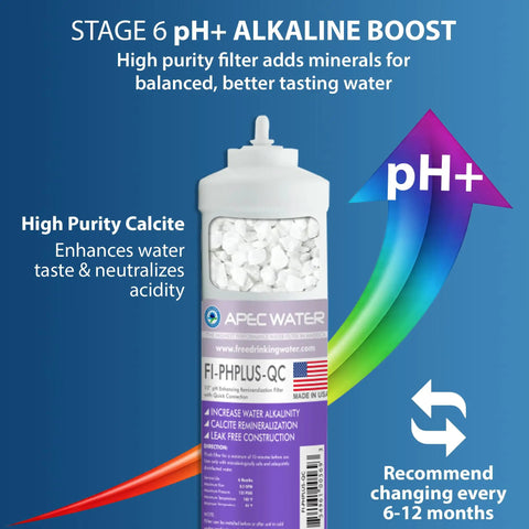 Stage 6 pH+ Alkaline Boost filter for High Capacity Replacement Filter Set For Essence Series Alkaline Reverse Osmosis Water Filter System