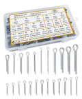 290 Pcs Cotter Pins In 24 Sizes, 304 Stainless Steel Heavy Duty All In One Must-Have Assortment Kit For Automotive, Trailer Hitch, Lawn Mower And Equipment Repairs, Durable Small Pins Set In Clear Plastic Case