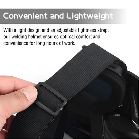 Close-up of adjustable strap on Detachable Welding Helmet With Anti Glare Shield And Protective Eye Gear For Grinding Plasma Cutting TIG MIG Comfortable Welder Mask For Full Face Protection