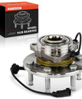 Front Wheel Bearing and Hub Assembly for Chevy Silverado 1500, GMC Sierra 1500, Suburban, Yukon, Escalade, XTS 2015 to 2020 4WD with ABS and 6 Lug Replacement Part Built Tough shown with box.