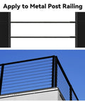 1/8 Inch Black Stainless Steel Cable Railing Wire, 150 Ft Long, 7x7 Strand, applied on metal post railing system
