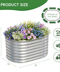 3 Pack Galvanized Raised Garden Beds 3x2x2 Feet Outdoor Oval Metal Planter Boxes For Planting Vegetables Fruits And Herbs