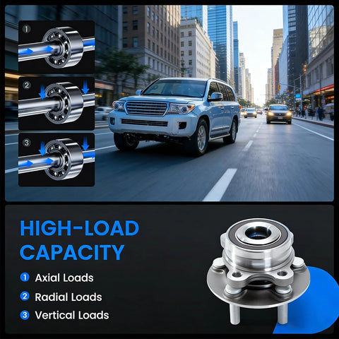 Front Wheel Hub Bearing Assembly 5 Lug Fits Nissan Altima 2007-2018, Maxima 2009-2021, showing high-load capacity features