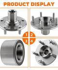 Front Left And Right Wheel Bearing And Hub Assembly For Honda Civic 2006 2007 2008 2009 2010 2011 1.8L 1.3L L4 Replace 44600-SMG-G00 OE Style Fit Durable Bearings Easy Install Complete Hub Assembly product display with front and side views.