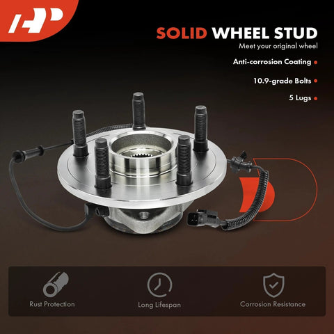 Front Wheel Bearing And Hub Assembly With ABS For Dodge Ram 1500 2006 2009, five stud wheel, heavy load capacity, automotive grade steel.