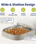 Super Slick Automatic Smart Pet Feeder With Crisp 2K Hd Camera And Nifty Smartphone App And 19 Cup Dry Kibble Dispenser For Cats And Dogs Keeping Them Fed On Autopilot With Voice Messages And Stress Free Scheduling, featuring a stainless steel bowl for smooth food flow.