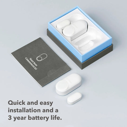 Box and components of 2-Pack WiFi Door And Window Sensor For Smart Home Security With Real-Time Alerts, No Subscription Needed, Energy Savings