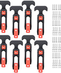 Orange Flexible T Handle Draw Latches 8 Pack Replacement Rubber Latches for Coolers with screws.