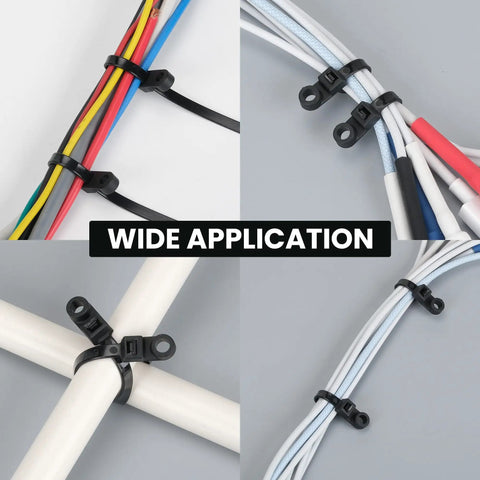 Beefy Heavy Duty Zip Ties With Screw Hole For Mounting 75 Lb Tensile Strength Seven And A Half Inch Indoor Outdoor Nylon Cable Ties