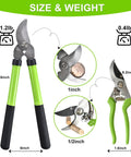 15 Inch Loppers Set For Tree Trimming Bypass Pruners With Rust Resistant Steel Blades 1 Inch Cut Diameter Short Handle Garden Clippers 2 Pack