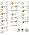 Real Deal Mirror Finish Screw Caps For 24 Sets 10 Mm Decorative Stainless Steel Furniture Nails displayed in rows with rubber washers.