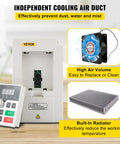 3KW 220V Variable Frequency Drive VFD with control panel, cooling fan, and radiator for 1 or 3 phase input and 3 phase output