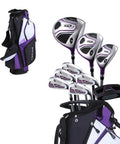 All In One Women Golf Club Set With Driver Fairway Wood Hybrid 6 PW Irons Putter Stand Bag 3 Head Covers Ultra Light Graphite Shafts Right Handed Purple 3 Size Options