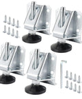 Heavy Duty Tough As Nails Adjustable Furniture Leg Levelers 4 Pack With Nylon Feet Screws And Lock Nuts For Workbenches Cabinets