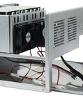 Side view of DIY 8 Bay NAS Case With Eight Hot Swap 2.5 3.5 Inch Trays And One Internal 2.5 Inch Bay Micro ATX ITX Compatible Flex PSU.
