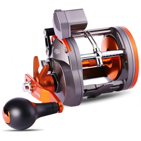 Line Counter Trolling Reel With Conventional Level Wind For Saltwater Fishing Beeffy? Heavy Duty Thunder LS II 3000R close-up