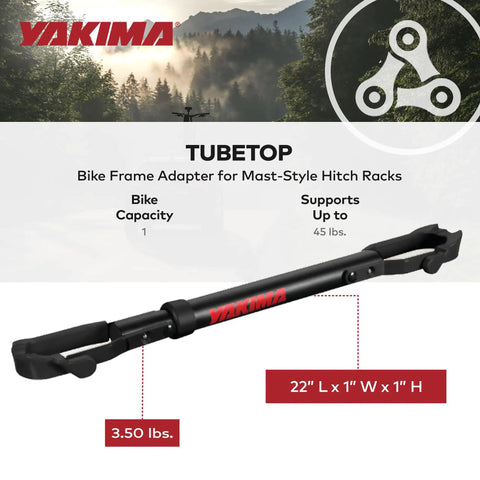 Two Pack Hitch Mounted Bike Rack Adapter With TubeTop Seat Post Mount, oversized tubing with anti rotation inserts