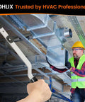 16 Inch Steel Duct Stretcher With Ergonomic Wave Grip And Extended Bend For Extra Clearance Built Tough Drive Cleat Installation