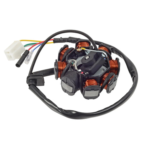 GY6 8 Pole AC Stator Ignition With Copper Windings 5 Wires 150cc Capacity Direct Replacement