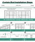 Illustrated curtain rod installation steps for Imitation Wood Grain Ball Curtain Rod Set With Brackets Built Tough 1 Inch Adjustable Drapery Rods For Windows Fits 36 To 150 Inches Boho Rustic Finish For Living Room Bedroom Kitchen And Seasonal Window Treatments