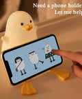 Seagull Silicone Night Light for Kids Portable Rechargeable Bedside Lamp for Nursery with phone holder feature, soft glow.