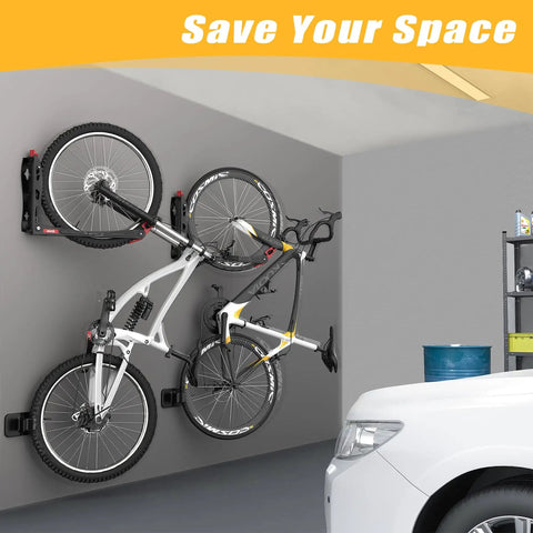 No Sweat Swivel Wall Mount Bicycle Rack With Rock Solid U Shaped Wheel Cradle Hanger Keeps Tires Totally Scratch Free Stress Free Garage Storage Solution For Cyclists