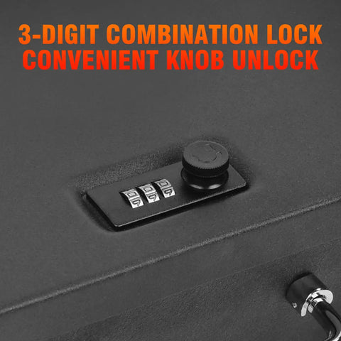 Portable Fireproof Document Safe Box With A 3 Digit Combination Lock For Valuables And Papers Like Passports Cash And Tablets close-up