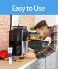 Man using Food Grade Coffee Machine Lubricant 1.7 Oz for espresso makers and grinder burrs care kit NFC H1 certified.