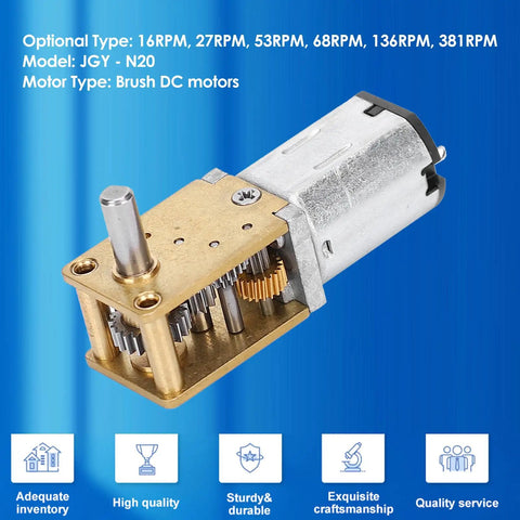 Micro Metal Gear Motor For Diy Projects 12V Brushed Gearbox Drive With Six RPM Options 16 27 53 68 136 And 381 CW CCW