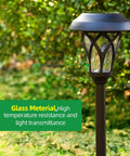 8 Pack Solar Pathway Lights Outdoor Warm White LED Glass Stake Lights Waterproof Stainless Steel With Auto On Off 25 Lumen