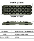 Recovery Traction Tracks Tire Ladder For Off Road Sand Snow Mud 4WD Olive, size 910mm x 310mm, reinforced nylon material
