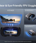 4.5 inch FPV goggles screen from Protos FPV Drone RTF Kit With Built In Walksnail 6G VTX 1080p60 HD Digital Video Transmission