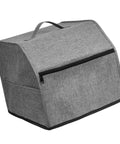 Oxford Cloth Sewing Machine Cover With Accessory Pouch, Dustproof Protector for Serger and Standard Sewing Machines, grey fabric